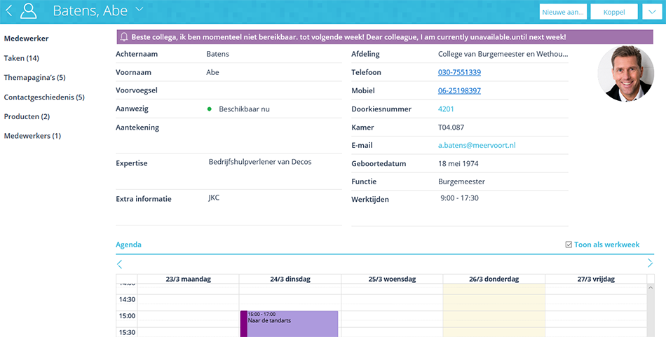 Screen terugbelnotitie